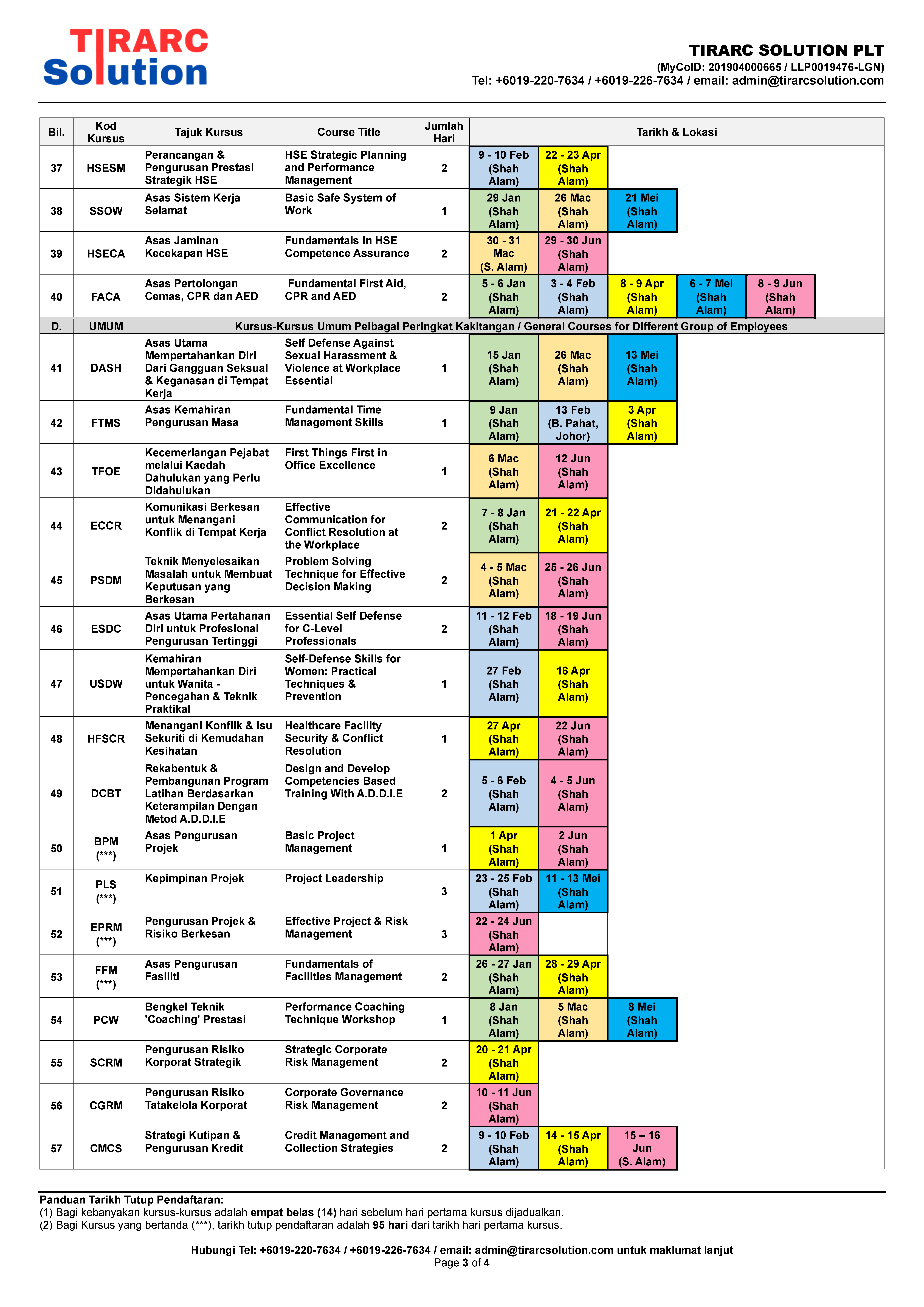 Calendar January to June 2026